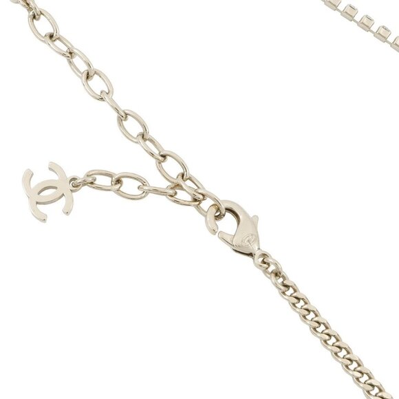 CHANEL CC Logo Rhinestone Necklace Metal/Rhinestone ABD044 - Picture 5 of 9
